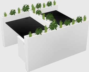 Rectangular shared desk