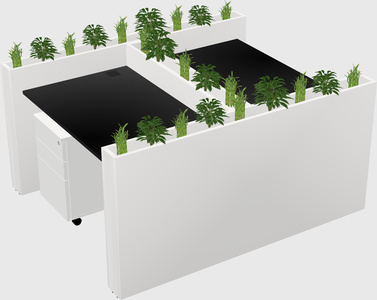 Rectangular shared desk