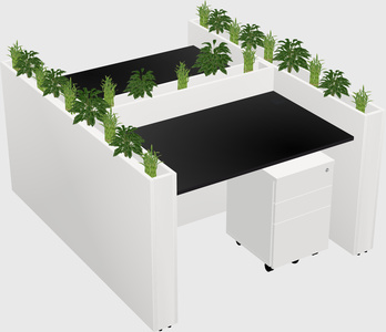 Rectangular shared desk