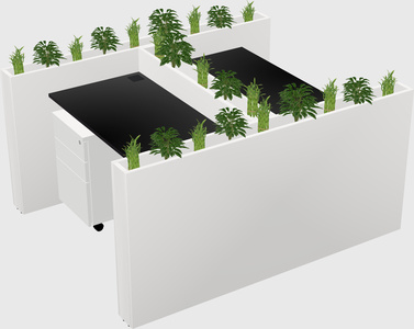 Rectangular shared desk