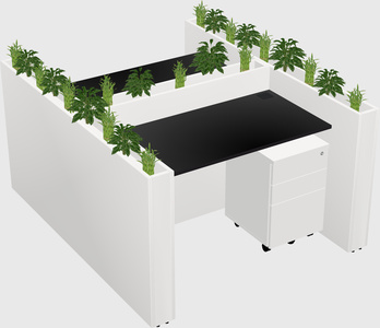 Rectangular shared desk