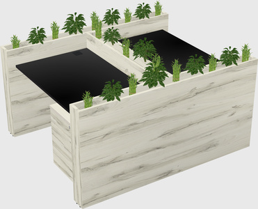 Rectangular shared desk