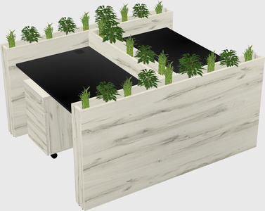 Rectangular shared desk