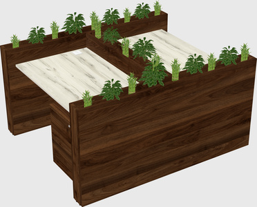 Rectangular shared desk