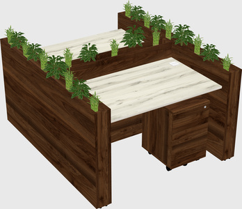 Rectangular shared desk
