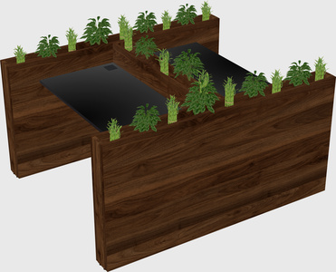 Rectangular shared desk
