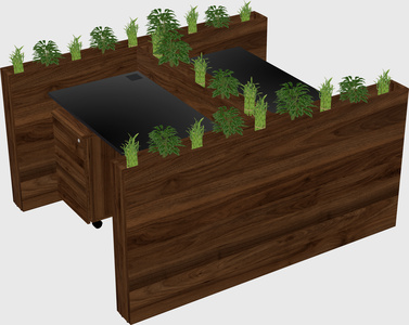 Rectangular shared desk