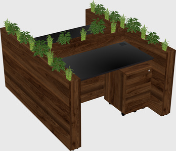 Rectangular shared desk
