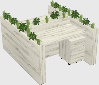 Rectangular shared desk