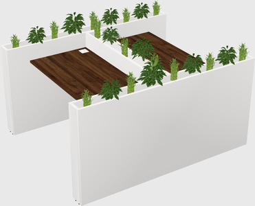 Rectangular shared desk