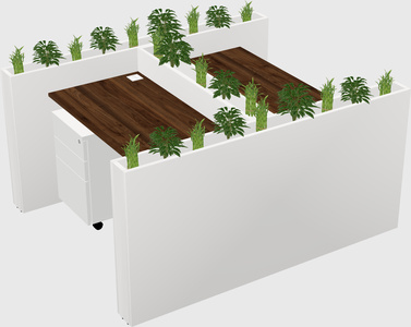 Rectangular shared desk