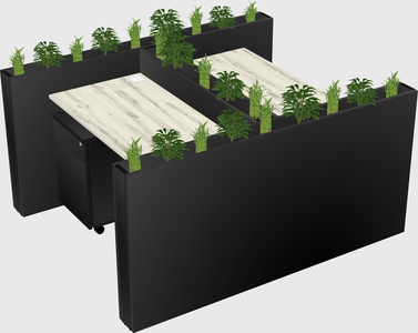Rectangular shared desk