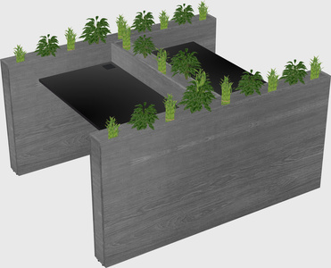 Rectangular shared desk