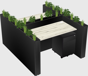 Rectangular shared desk
