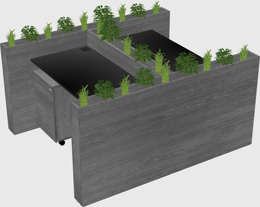 Rectangular shared desk
