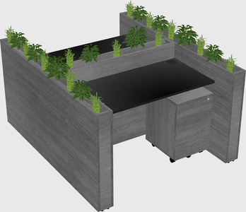 Rectangular shared desk