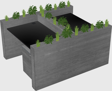 Rectangular shared desk