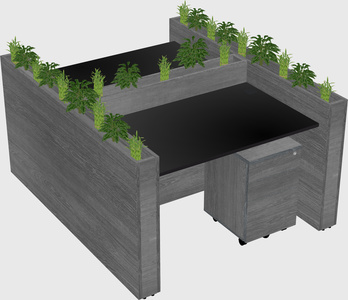 Rectangular shared desk