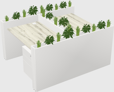 Rectangular shared desk