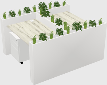 Rectangular shared desk