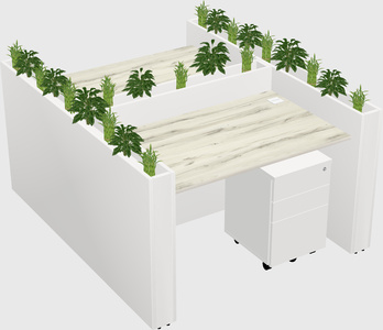 Rectangular shared desk