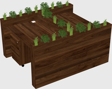 Rectangular shared desk