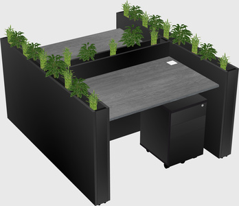 Rectangular shared desk