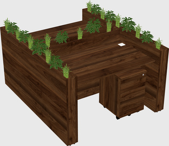Rectangular shared desk