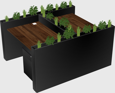 Rectangular shared desk