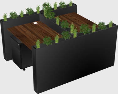 Rectangular shared desk