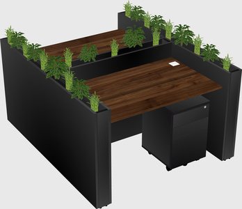 Rectangular shared desk