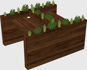 Rectangular shared desk
