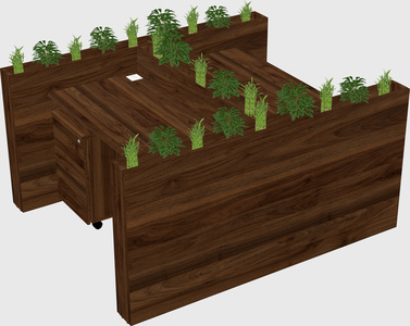 Rectangular shared desk