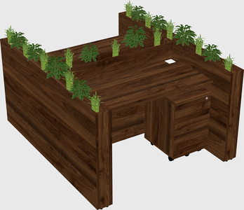 Rectangular shared desk