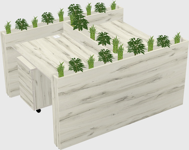 Rectangular shared desk