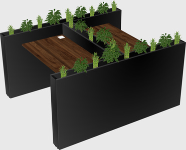 Rectangular shared desk