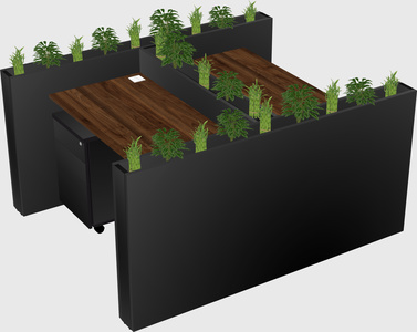 Rectangular shared desk