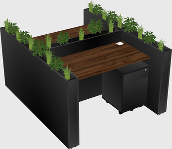 Rectangular shared desk