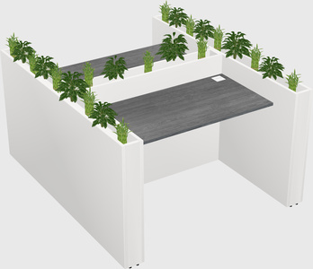 Rectangular shared desk