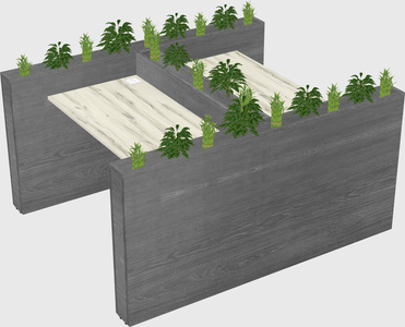 Rectangular shared desk