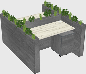 Rectangular shared desk