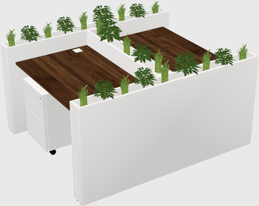 Rectangular shared desk