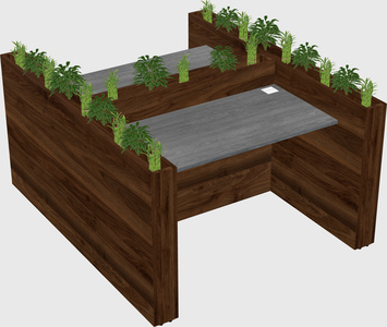 Rectangular shared desk