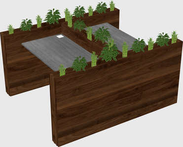 Rectangular shared desk