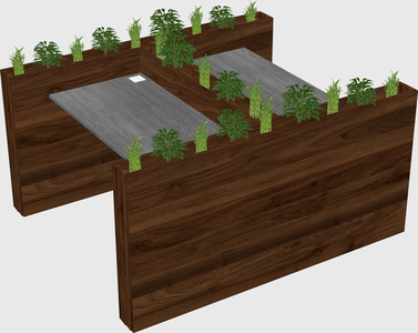 Rectangular shared desk