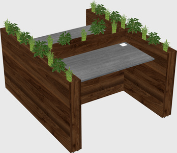 Rectangular shared desk