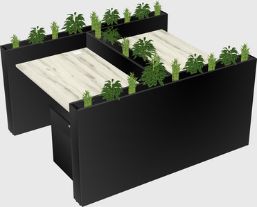 Rectangular shared desk