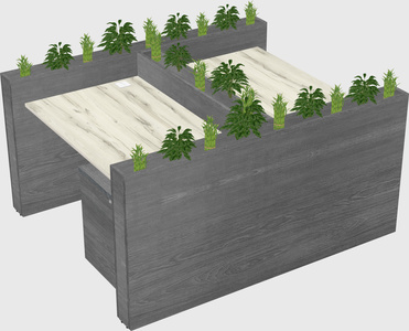 Rectangular shared desk