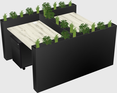 Rectangular shared desk