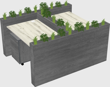 Rectangular shared desk